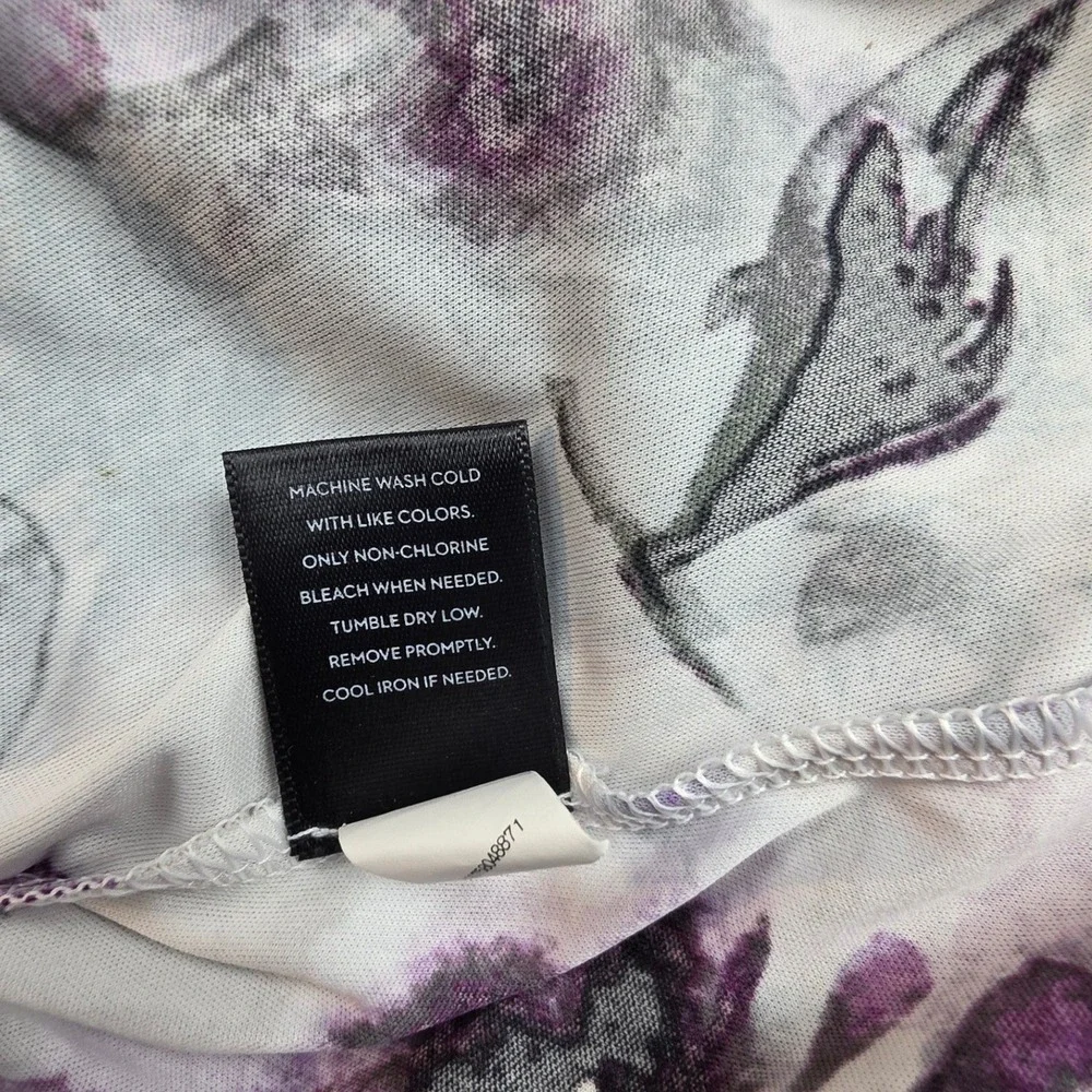 Simply Vera Vera Wang Purple Watercolor Floral High-Low V-Neck Dress Womens M - Picture 5 of 8